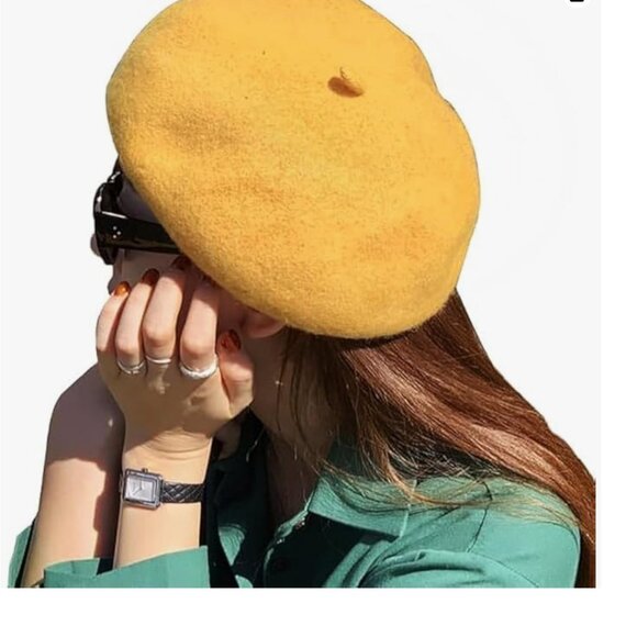 French beret yellow hat main image 5